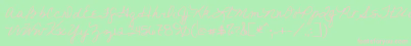 フォントYoufoundme – 緑の背景にピンクのフォント
