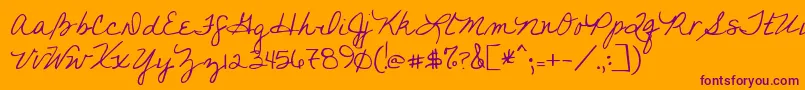 Youfoundme Font – Purple Fonts on Orange Background
