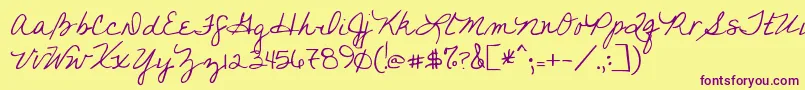 Youfoundme Font – Purple Fonts on Yellow Background