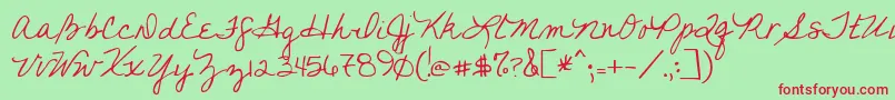 Youfoundme Font – Red Fonts on Green Background