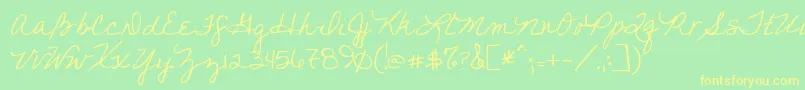 Youfoundme Font – Yellow Fonts on Green Background
