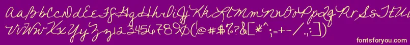 Youfoundme Font – Yellow Fonts on Purple Background