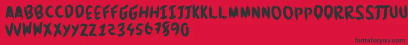 Brushingtons Font – Black Fonts on Red Background