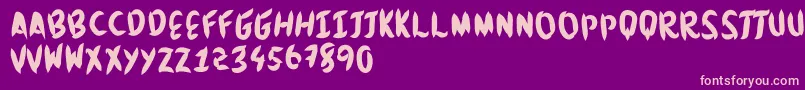 Brushingtons-fontti – vaaleanpunaiset fontit violetilla taustalla