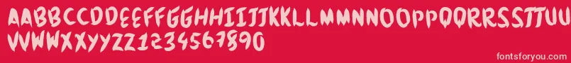 Brushingtons Font – Pink Fonts on Red Background
