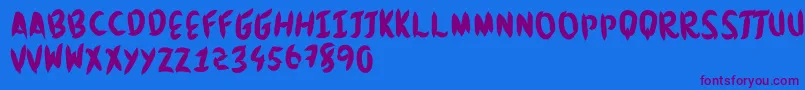 Brushingtons Font – Purple Fonts on Blue Background