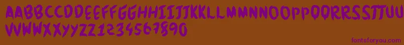 Brushingtons Font – Purple Fonts on Brown Background
