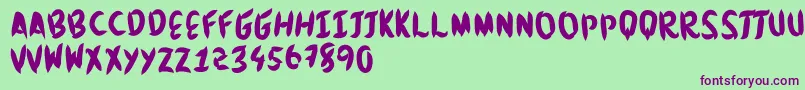 Brushingtons Font – Purple Fonts on Green Background