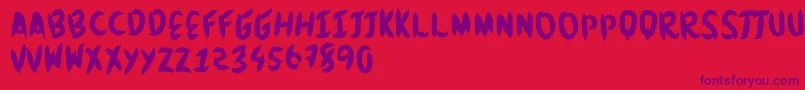 Brushingtons Font – Purple Fonts on Red Background