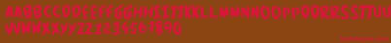 Brushingtons Font – Red Fonts on Brown Background