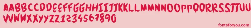 Brushingtons Font – Red Fonts on Pink Background