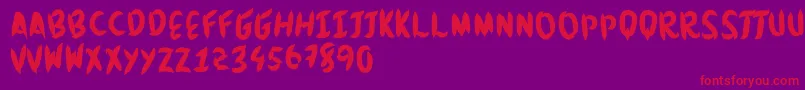 Brushingtons Font – Red Fonts on Purple Background