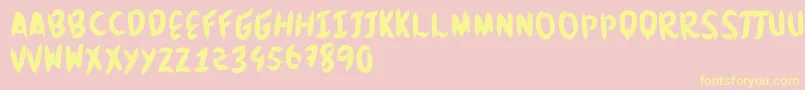 Brushingtons Font – Yellow Fonts on Pink Background
