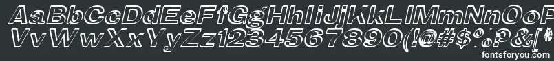 HamptonhollowMedium-fontti – valkoiset fontit mustalla taustalla
