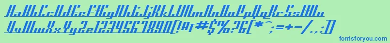 Шрифт SfAmericanaDreamsExtended – синие шрифты на зелёном фоне