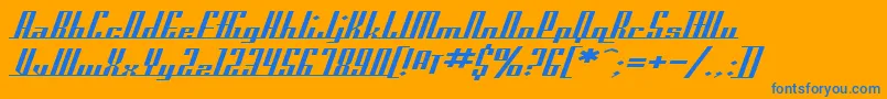 SfAmericanaDreamsExtended-Schriftart – Blaue Schriften auf orangefarbenem Hintergrund