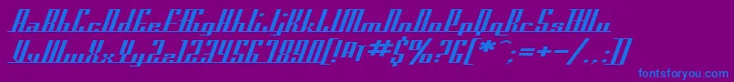 フォントSfAmericanaDreamsExtended – 紫色の背景に青い文字
