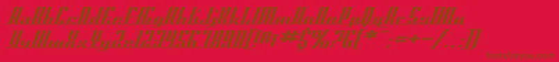 フォントSfAmericanaDreamsExtended – 赤い背景に茶色の文字