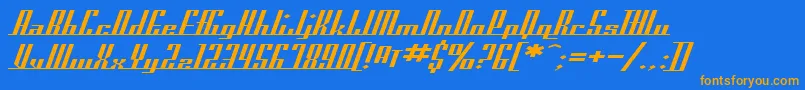 SfAmericanaDreamsExtended Font – Orange Fonts on Blue Background