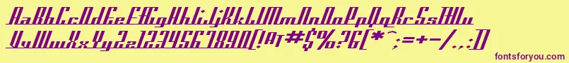 Шрифт SfAmericanaDreamsExtended – фиолетовые шрифты на жёлтом фоне