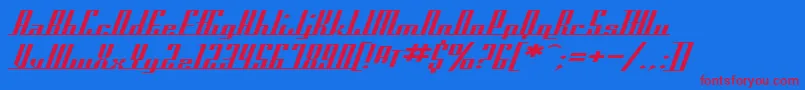 Weitere Informationen zur SfAmericanaDreamsExtended-Schriftart SfAmericanaDreamsExtended-Schriftart – Rote Schriften auf blauem Hintergrund