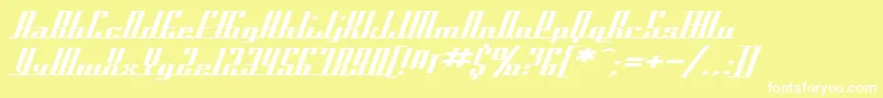 SfAmericanaDreamsExtended-fontti – valkoiset fontit keltaisella taustalla