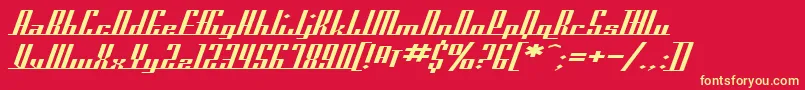 SfAmericanaDreamsExtended-Schriftart – Gelbe Schriften auf rotem Hintergrund