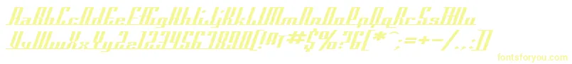 フォントSfAmericanaDreamsExtended – 白い背景に黄色の文字
