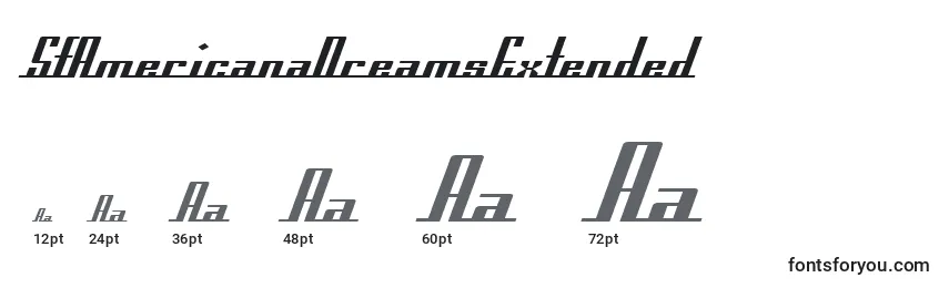 SfAmericanaDreamsExtended Font Sizes