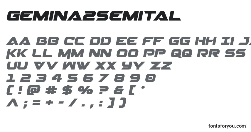 A fonte Gemina2semital – alfabeto, números, caracteres especiais