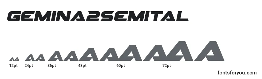 Gemina2semital Font Sizes