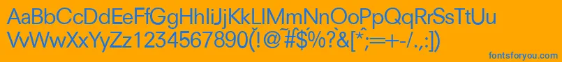 Fonte N692SansRegular – fontes azuis em um fundo laranja