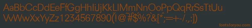 Шрифт N692SansRegular – коричневые шрифты на чёрном фоне