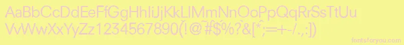 N692SansRegular-fontti – vaaleanpunaiset fontit keltaisella taustalla