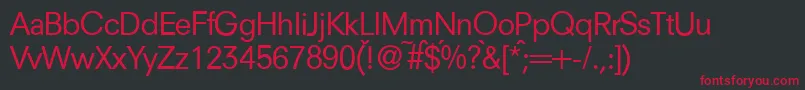 N692SansRegular Font – Red Fonts on Black Background