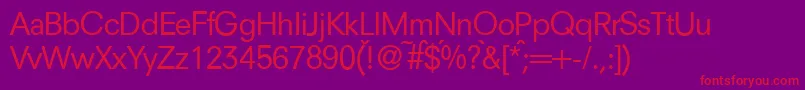 N692SansRegular Font – Red Fonts on Purple Background