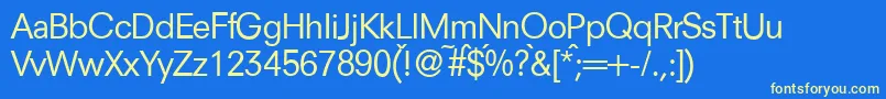 N692SansRegular Font – Yellow Fonts on Blue Background