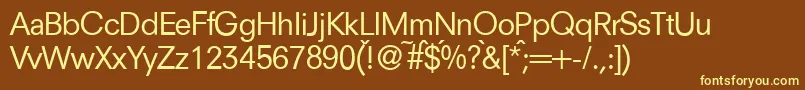 N692SansRegular Font – Yellow Fonts on Brown Background