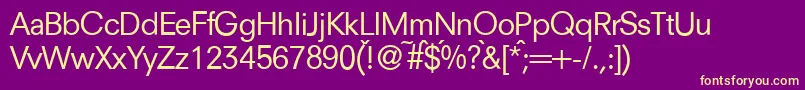 N692SansRegular Font – Yellow Fonts on Purple Background