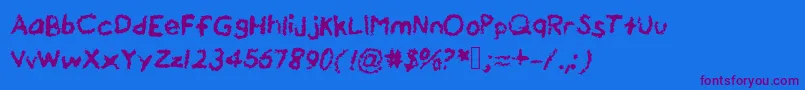 Drippywatercolor Font – Purple Fonts on Blue Background