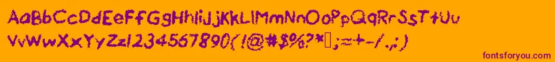 Drippywatercolor Font – Purple Fonts on Orange Background