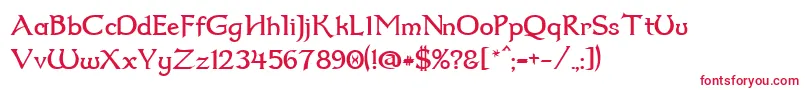 Dumbledor2-fontti – punaiset fontit valkoisella taustalla