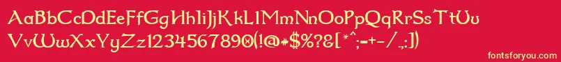 Dumbledor2 Font – Yellow Fonts on Red Background