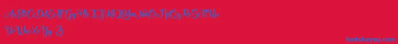 AthenaOfTheOcean Font – Blue Fonts on Red Background
