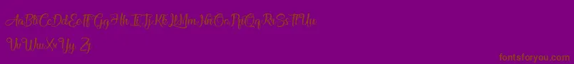 AthenaOfTheOcean-Schriftart – Braune Schriften auf violettem Hintergrund