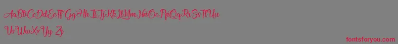 AthenaOfTheOcean-Schriftart – Rote Schriften auf grauem Hintergrund
