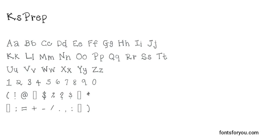 A fonte KsPrep – alfabeto, números, caracteres especiais