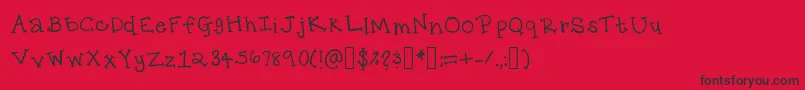 KsPrep Font – Black Fonts on Red Background