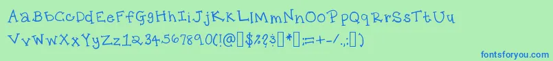 KsPrep Font – Blue Fonts on Green Background