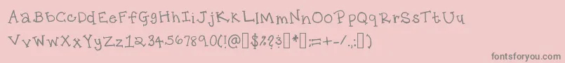 フォントKsPrep – ピンクの背景に灰色の文字